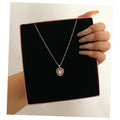VKME Fashion Pink Heart Rhinestone Zircon Necklace for Women Gift