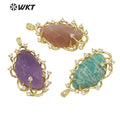 WT-MP240 WKT 2022 Hot Style and Fashion Charms Pendants Amethysts Sun Stone Amazon Stone Pendant Lady Jewelry As Gift for Women