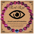 Good Luck Jewelry Natural Healing Crystal Map 8mm Stone Bead Stretch Evil Eye Bracelets for Gifts