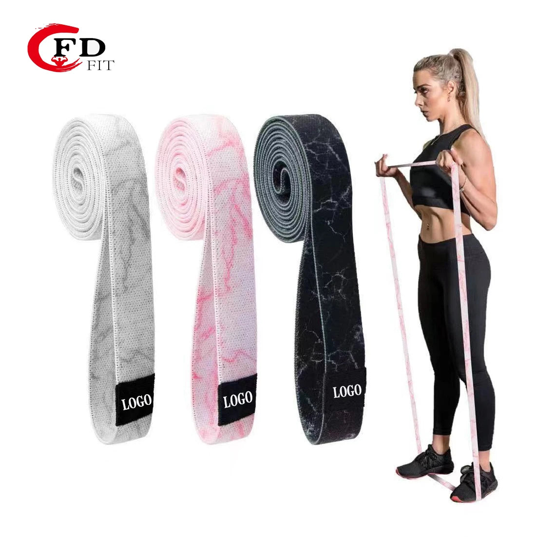 FDFIT  Wholesale  Long Pull up Resistance Assist Bands  Long Elastic Fitness Exercise Bands