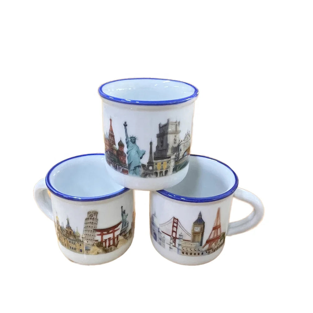 Wholesale Porcelain Mug for Tea Coffee Small Glazed Enamel Shape for Sublimation Boiling Water for Hot Beverages Coffee Shops