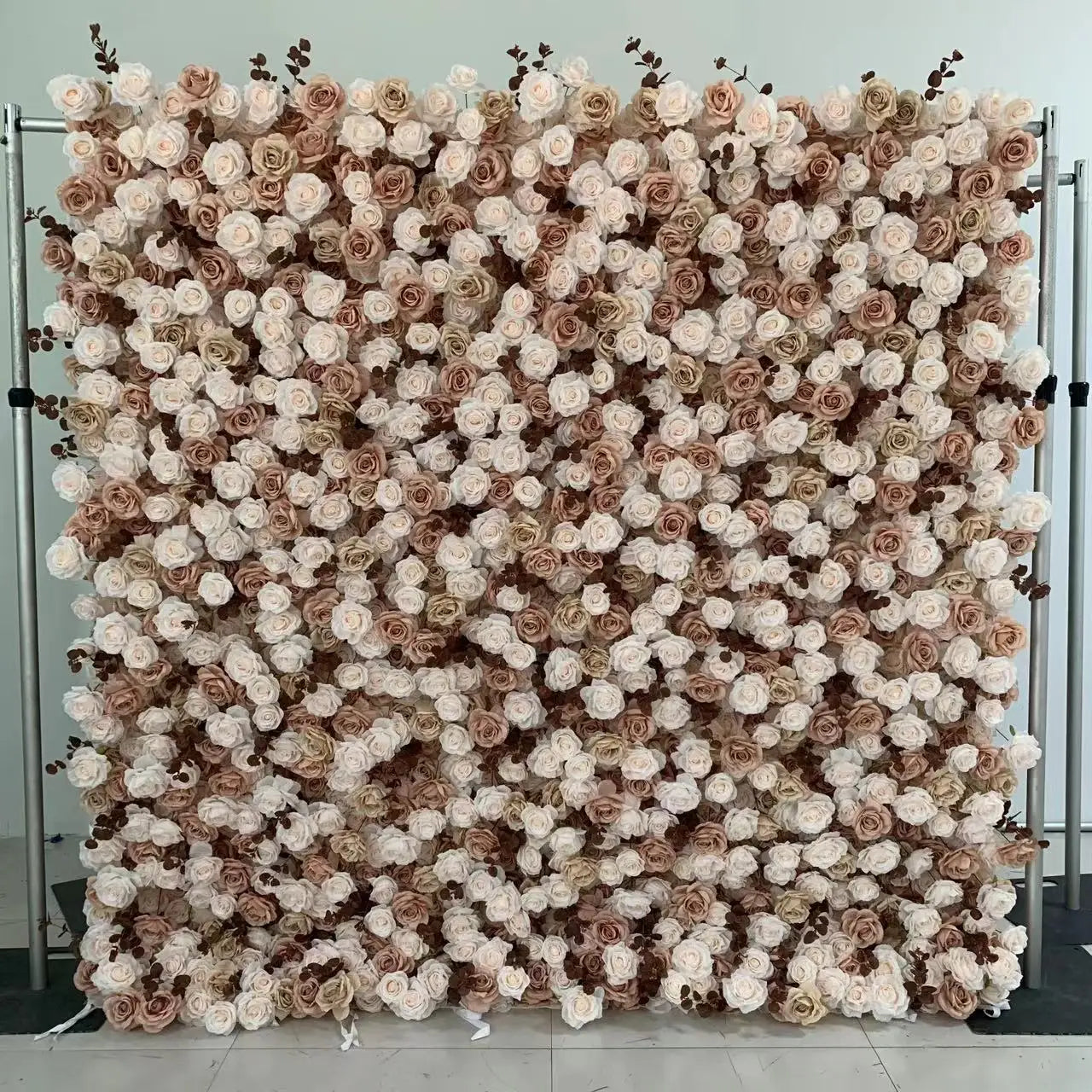 Silk Flower Curtain Backdrop Artificial Roll up Flower Wall Decoration for Wedding Event Party