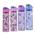 750ml Cute Kids Cartoon unicorn Girl  Plastic Water Bottle Portable Drinking Outdoor Sports Plastic Water Tumbler Cup
