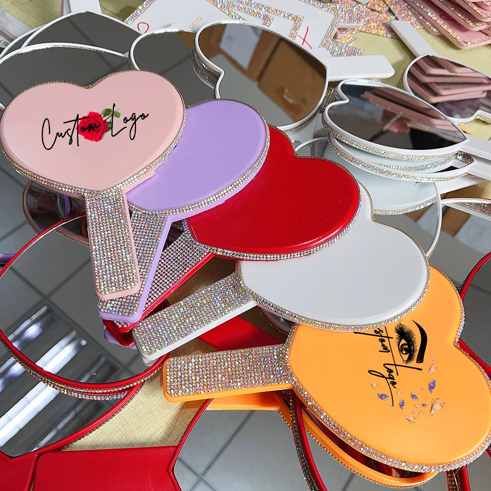 Handheld Mirror Wholesale Low Moq Cheaper Price Plastic Hand Mirrors Make logo Handheld Makeup Mirror
