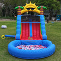 22x11x12FT Commercial PVC Double Lane Inflatable Water Slides With Pool/ClimbingBlower