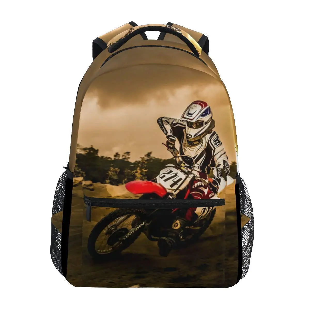 Factory Custom Cross Country Motorcycle Backpack Boy School Bags Kids Book Bag Outdoor Sports ODM /OEM printed Backpack