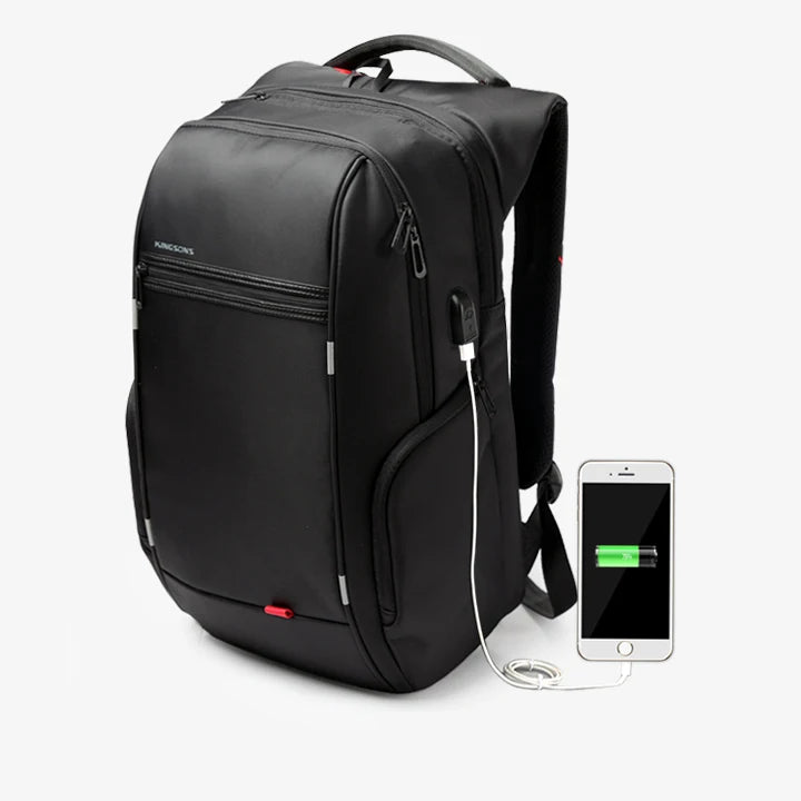 Waterproof Anti-Theft Vintage Women's Backpack Nylon USB Port Zipper Closure Laptop Compartment Business Style