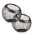 White Modern Metal Fruit Basket with Inclined Cut Design Powder Coated Finish and Detachable Storage for Kitchen Use