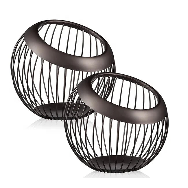 White Modern Metal Fruit Basket with Inclined Cut Design Powder Coated Finish and Detachable Storage for Kitchen Use
