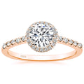 OAHLAN OEM 925 Sterling Silver Rings Wedding Bands 1.25CT Cubic Zirconia Round Halo Engagement Rings for Women