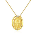 Fashion Gold Plated Religious Necklace Jewelry Virgin Mary Pendant Spinning Necklace Catholic Christian Jewelry