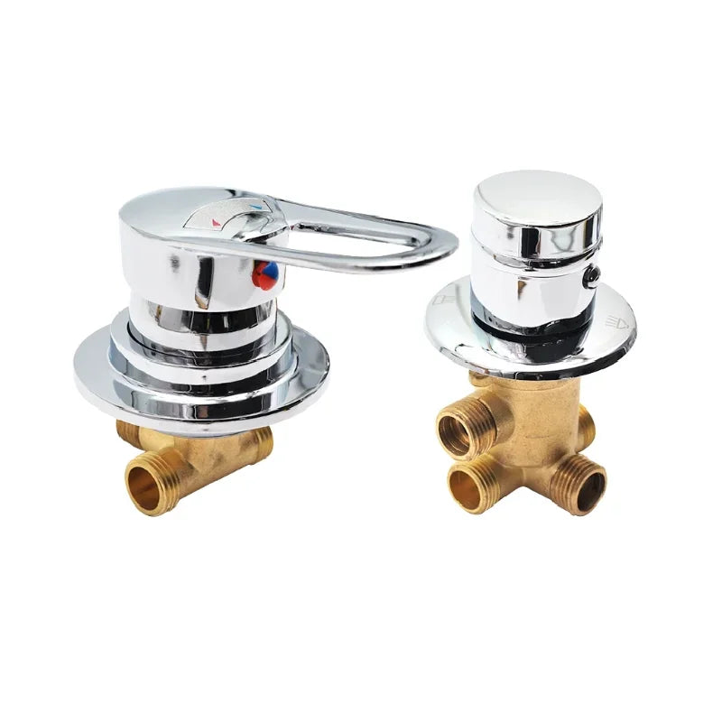 GOGO Split Type Faucet Accessories Cold & Hot Switch Valve Connecting Pipe Bathroom Shower Suit Copper Faucet Water Mixing Valve