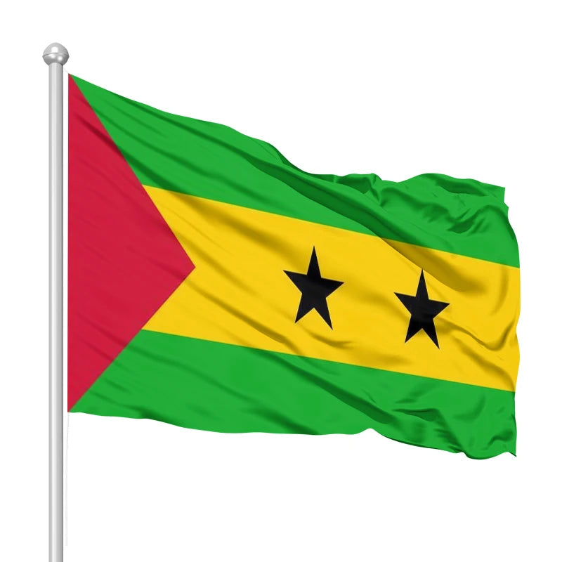 Promotional Product Hot Sale Cheap 3x5ft 100%polyester Outdoor Decorative Custom Sao Tome and Principe Flag
