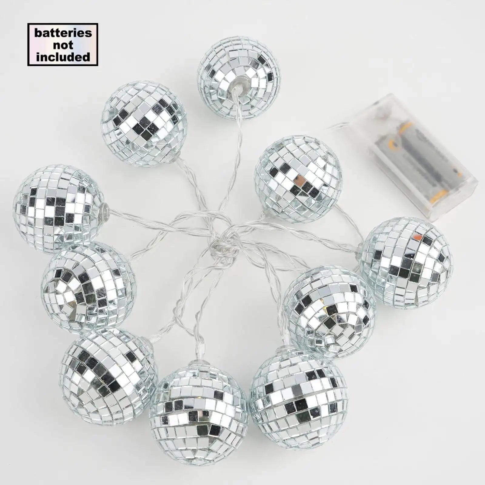 ISHINE Indoor/Outdoor LED Disco String Lights 10 White LEDs 140cm Length Durable PS Disco Ball Effect for Party Wedding Decor