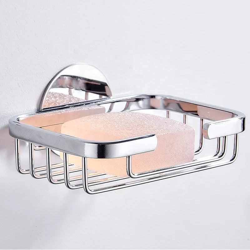 No Punching magic sticker detachable Stainless steel bath soap dish bar soap tray