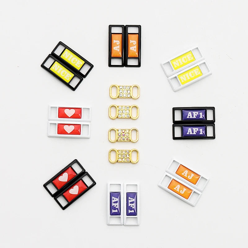 FASTLACES -04 New Metal Shoelace Buckle with Rhinestone Decorations 16 Colors High Quality 15g Sneaker Accessories