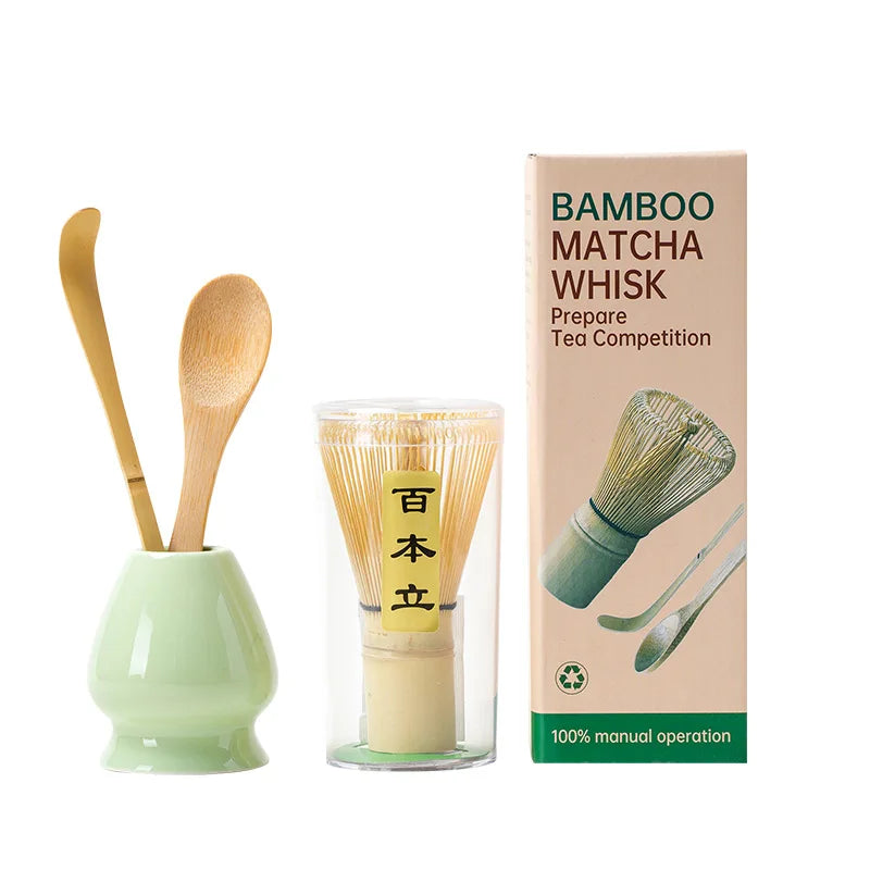 Luxury Ceremonial Custom Matcha Stirring Bamboo Whisk Chasen Set With Engraving Logo