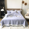 Quilted 100%lyocell Fiber Bed Sheets Soft Bedding Sets Luxury Purple Embroidery Quilt Sets Manufacturer