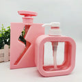 Cosmetics Packaging Containers 500ml Empty White pink Empty Luxury Pump Packaging Rectangle Plastic Shampoo Bottle for Lotion