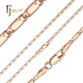 FJ Fallon Fashion Jewelry Long Solid Snail Link Polished Chain in Rose Gold Brass Based Necklaces CLASSIC Copper Alloy