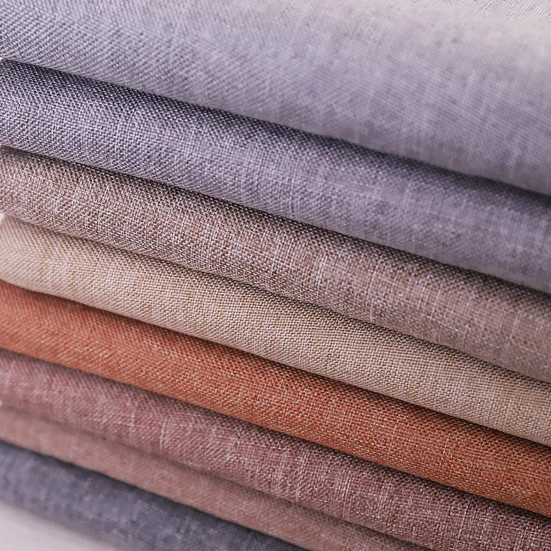 Plain Polyester Material Solid Linen Fabric for Sofa Curtain Home Furniture