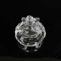 Octagon Glass Crystal Jewelry Trinket Boxes with Flower Lid MH-QT0479