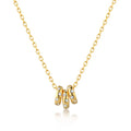 Popular Gold Plated Mirco Paved Cubic Zirconia Three Circle Pendant Necklace S925 Sterling Silver Diamond Round Circle Necklace