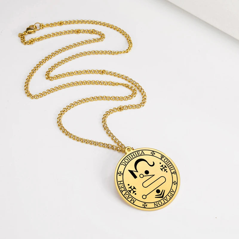 New Seal of the Jophiel Angel Beauty of God Jophiel Sigil Pendant Necklace Stainless Steel Jewelry Men Necklaces