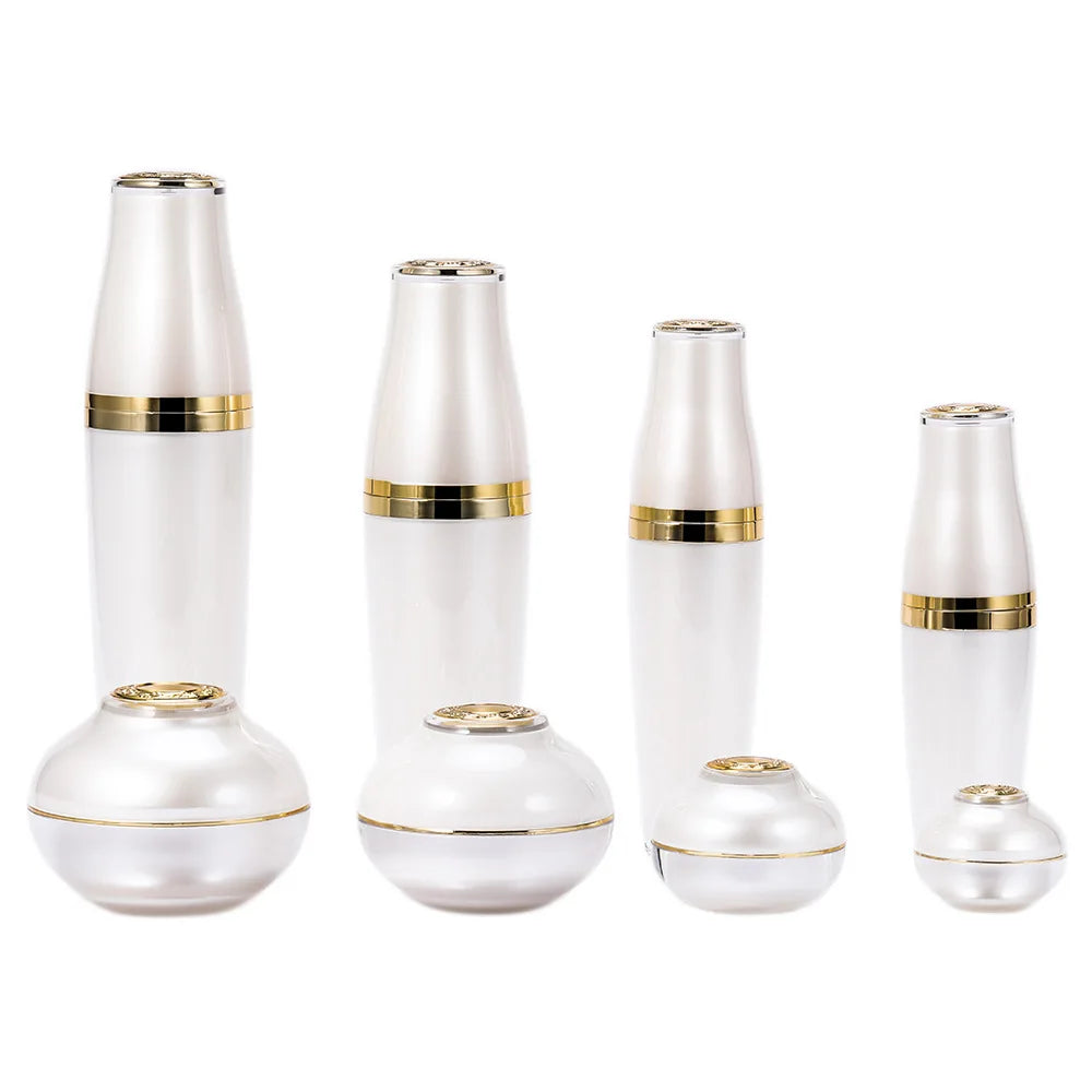 A75 50g in Stock Hot Sale New Design Gold Lid Pearl White Round Cosmetic Cream Jar Luxury Container Jar