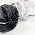 Cin-SD-002 Custom Hair Extension Storage Packaging White Satin Drawstring Bundle with Tassel Hair Bags for Bundles
