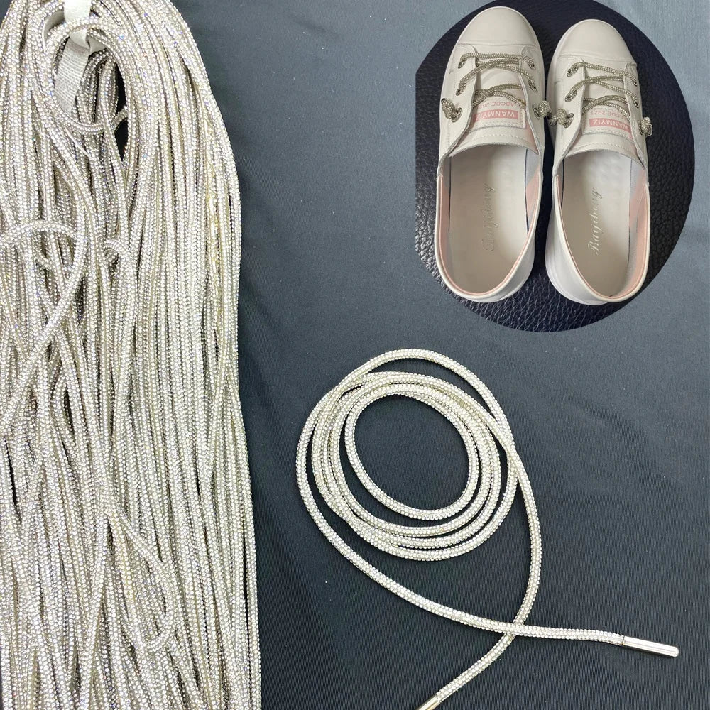 S528 Luxury Crystals Rhinestone Cord for Hoodies and 3.2mm Strass Diamond Rhinestone Tube Shoes Lace
