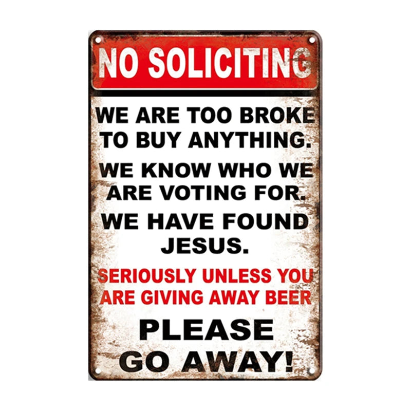No Soliciting Nostalgic Pop Star Metal Poster Retro Sign Vintage Rock N Roll Plaque Music Tiki Bar Art Wall Decor Tin Plate