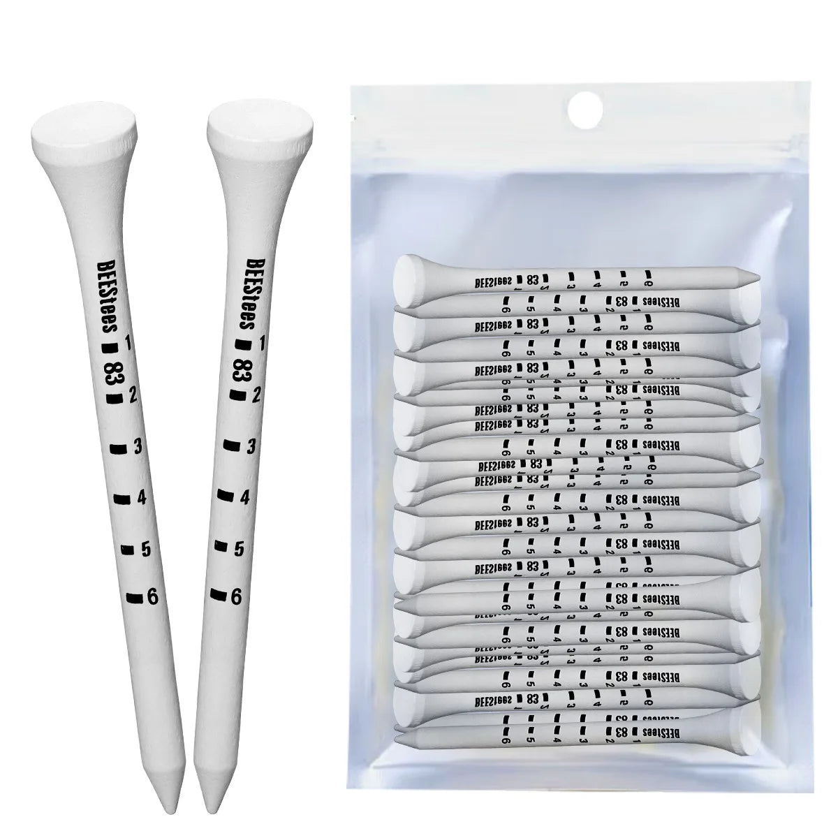 Factory Wholesale Custom 83mm Natural Bamboo/wood Golf Tees High-quality logo Printing Durable Tees for Practice and Competition