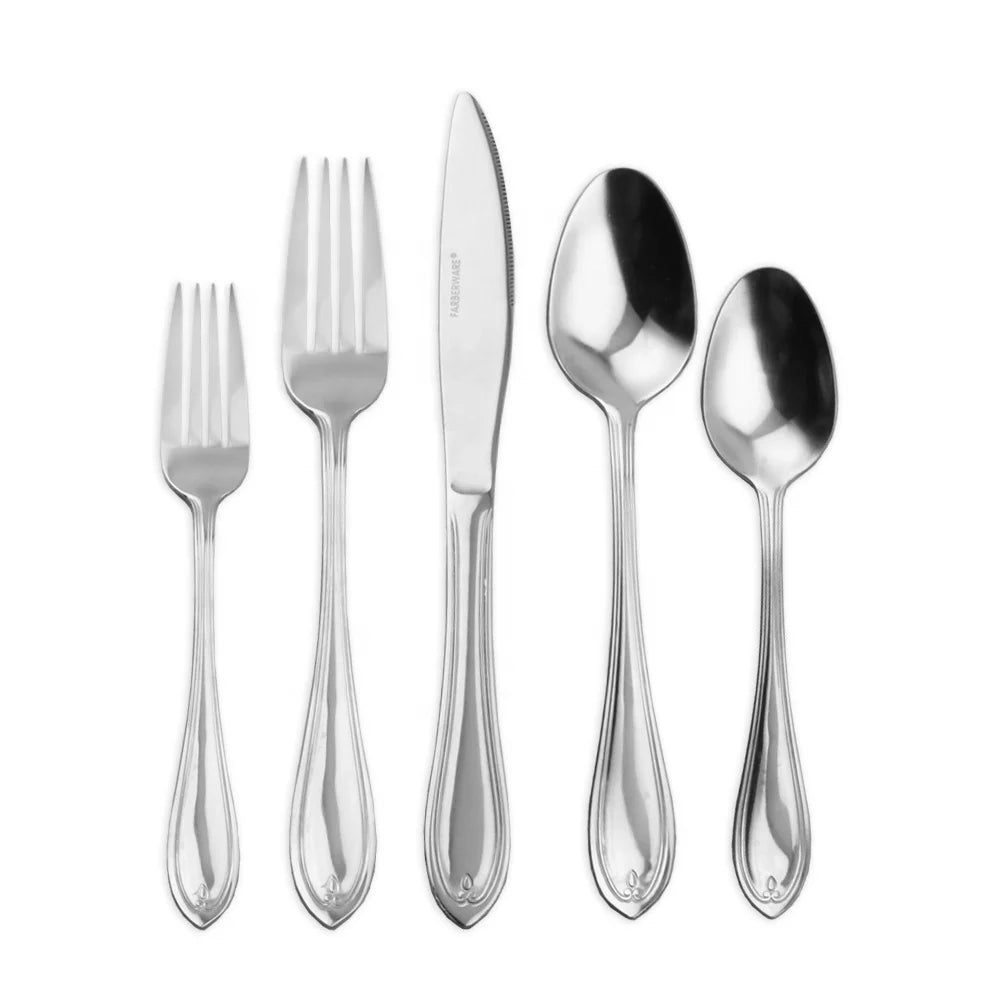 Hot Ruikaisi Cutlery Mother Pearl and Gold Cutlery 24pcs a Set Stainless Steel Cutlery Set