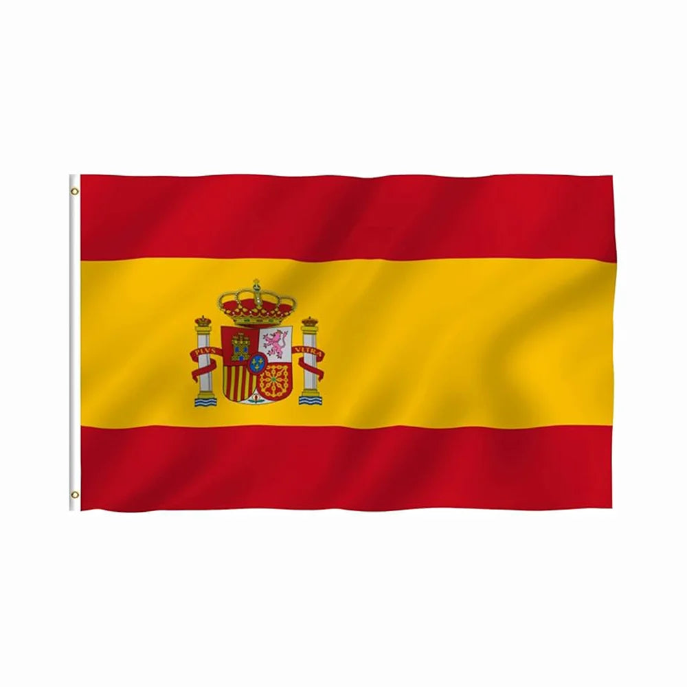 3x5FT  Double Sided Custom National Spain Flag Banner  Make Your Own Designs/Logo/Pictures Outdoors Events Other Activities.
