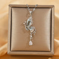 Simple Temperament Blue Butterfly Tassel Necklace Elegant Luxurious Niche Necklace