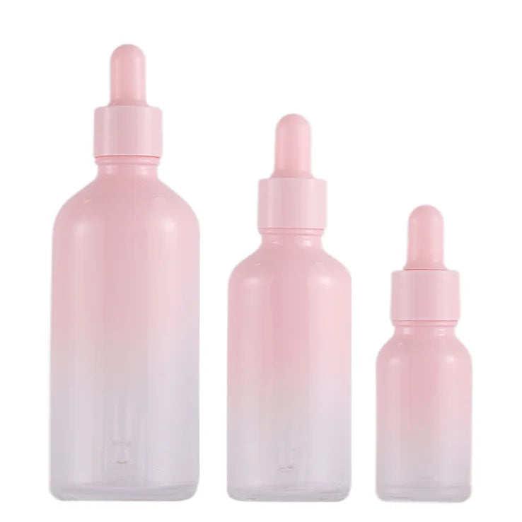 Pink Glass Dropper Bottle Clear Glass Bottle 10ml Customised Serum Bottles