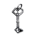 SS8-029P Casual Sporty Key Necklace Stainless Steel Key Pendant Necklace