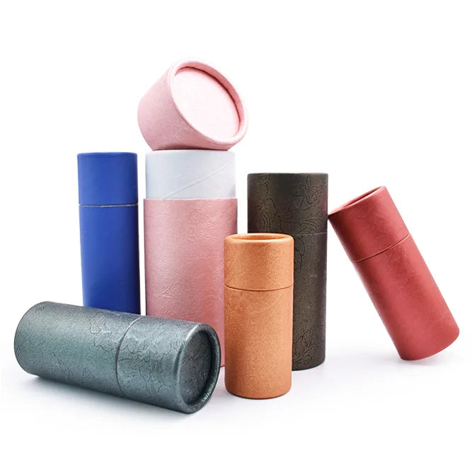 Custom Size Black Cardboard Cylinder Kraft Paper Tube Packaging Gift Box