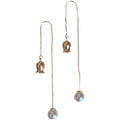 E1851 8-9mm DIY Natural Freshwater Pearl Charm Earrings Mounting Accessory 925 Sterling Silver Gold Plated  Jewelry for Women