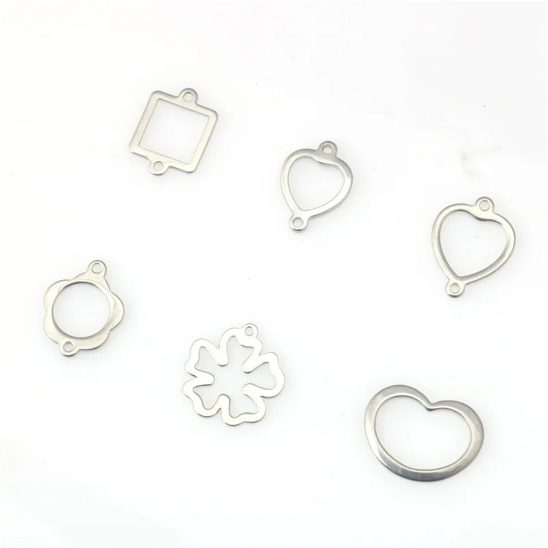 Stainless Steel Flower Love Pendant Necklace Bracelet Diy Stainless Steel Jewelry Accessories