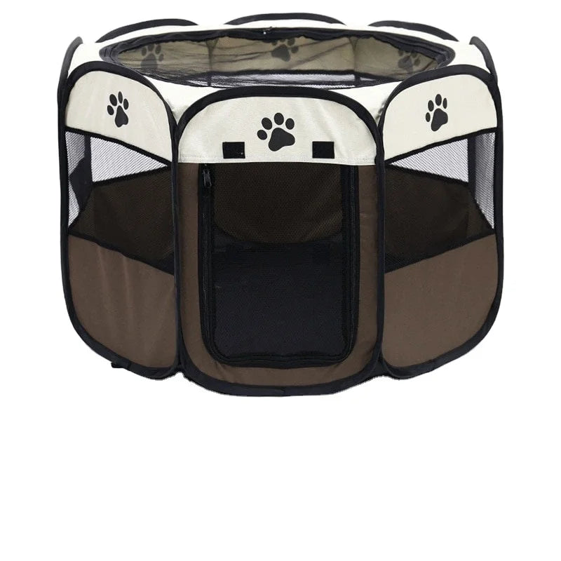 Portable Folding Pet Tent Dog House Octagonal Cage for Cat Tent Playpen Puppy Kennel Easy Operation Fence Outdoor Big Dogs House
