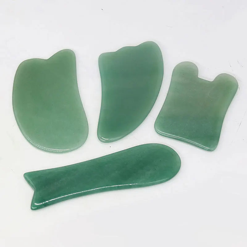 HZ Green Aventurine Guasha Jade Stone Plate Scraping Massage Tool Gua Sha Guasha Board Face Massager Tools