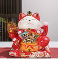 21*16*20cm Big Huge Electric Battery 8 Inches Ceramic Fortune Lucky Cat Maneki Neko for Business Opening Company Decor