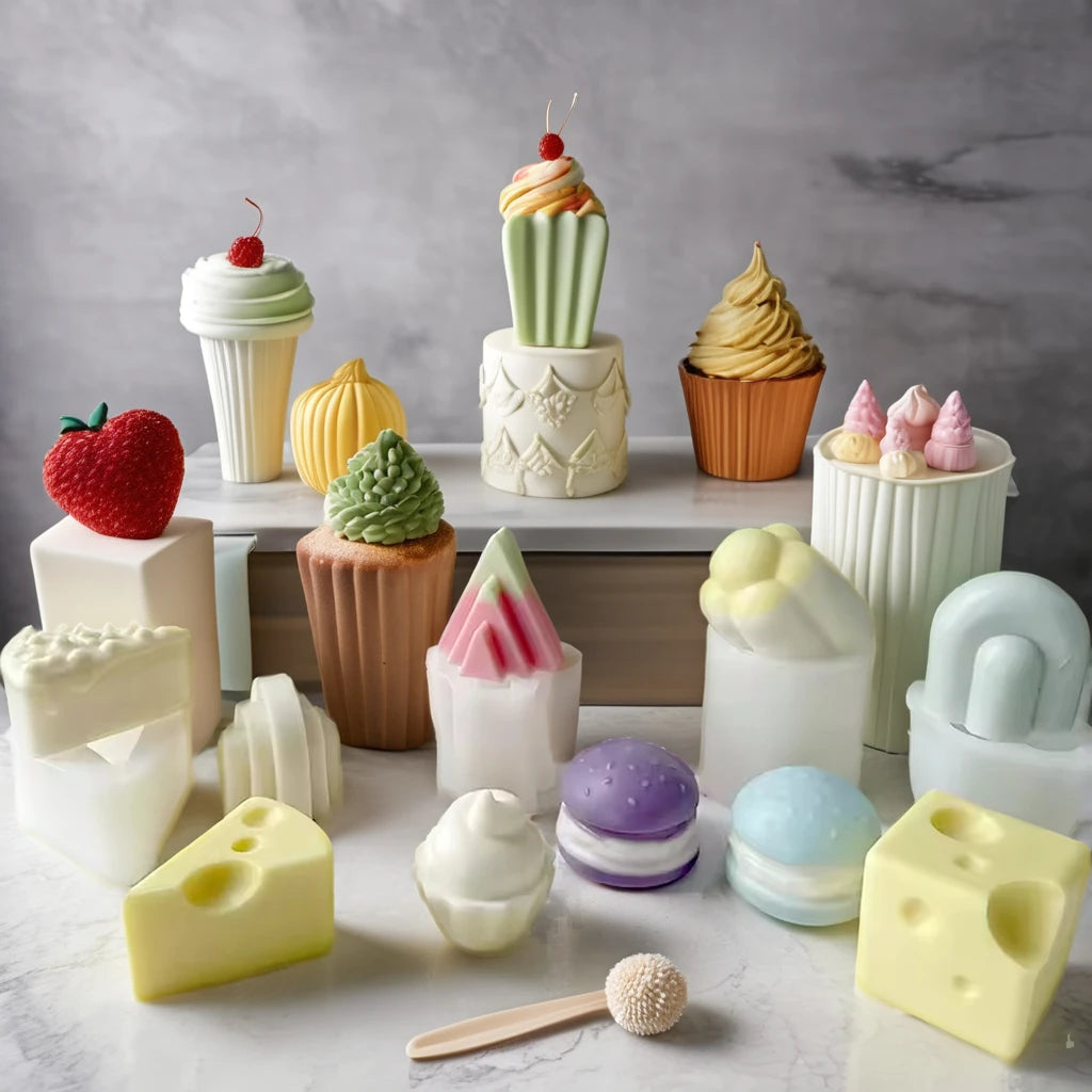 DIY Handmade Soap Plaster Mold Food Grade Silicone Cake Baking Mold Food Candle Silicone Mold