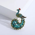 Personalized Retro Rhinestone Peacock Brooch Pin for Women's Fashion Crystal Animal Brooch Jewelry Accessories