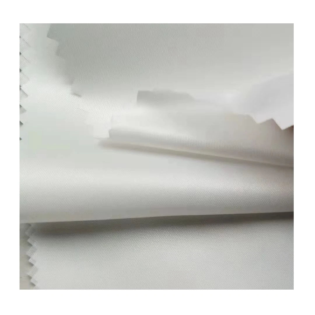 Stocked White 190T Woven Nylon Taffeta Fabric with PU Coated 2000MM Waterproof for Sportswear Jackets Girls & Boys