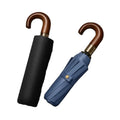 Custom compact rain fully-automatic windproof Business Advertising Wooden Handle  umbrella