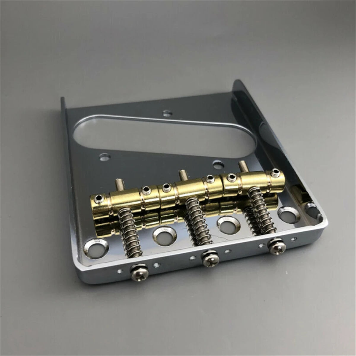 New Chrome Vintage Electric Bridge Steel Base Brass Saddles for Electric Guitar Accessories