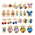 Bear Mouse Elephant Owl Clover Cherry Transparent Crystal Glass Charm Pendant Animal Jewelry Craft Necklace Making Supplies M45